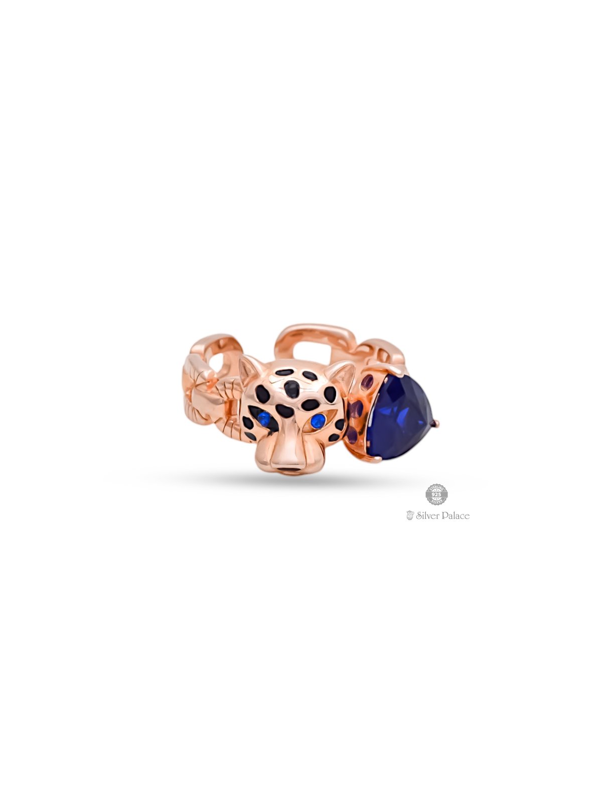 92.5 STERLING SILVER ROSE GOLD FANCY CHEETAH RING FOR WOMEN SHEYA COLLECTION