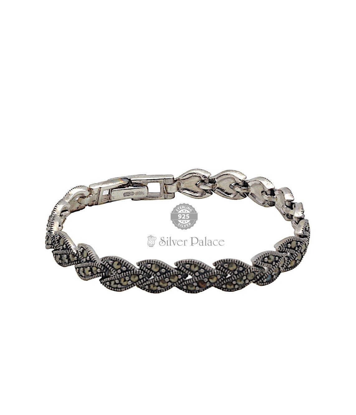 92.5 Silver With Marcasite Stones Bracelet For Girls