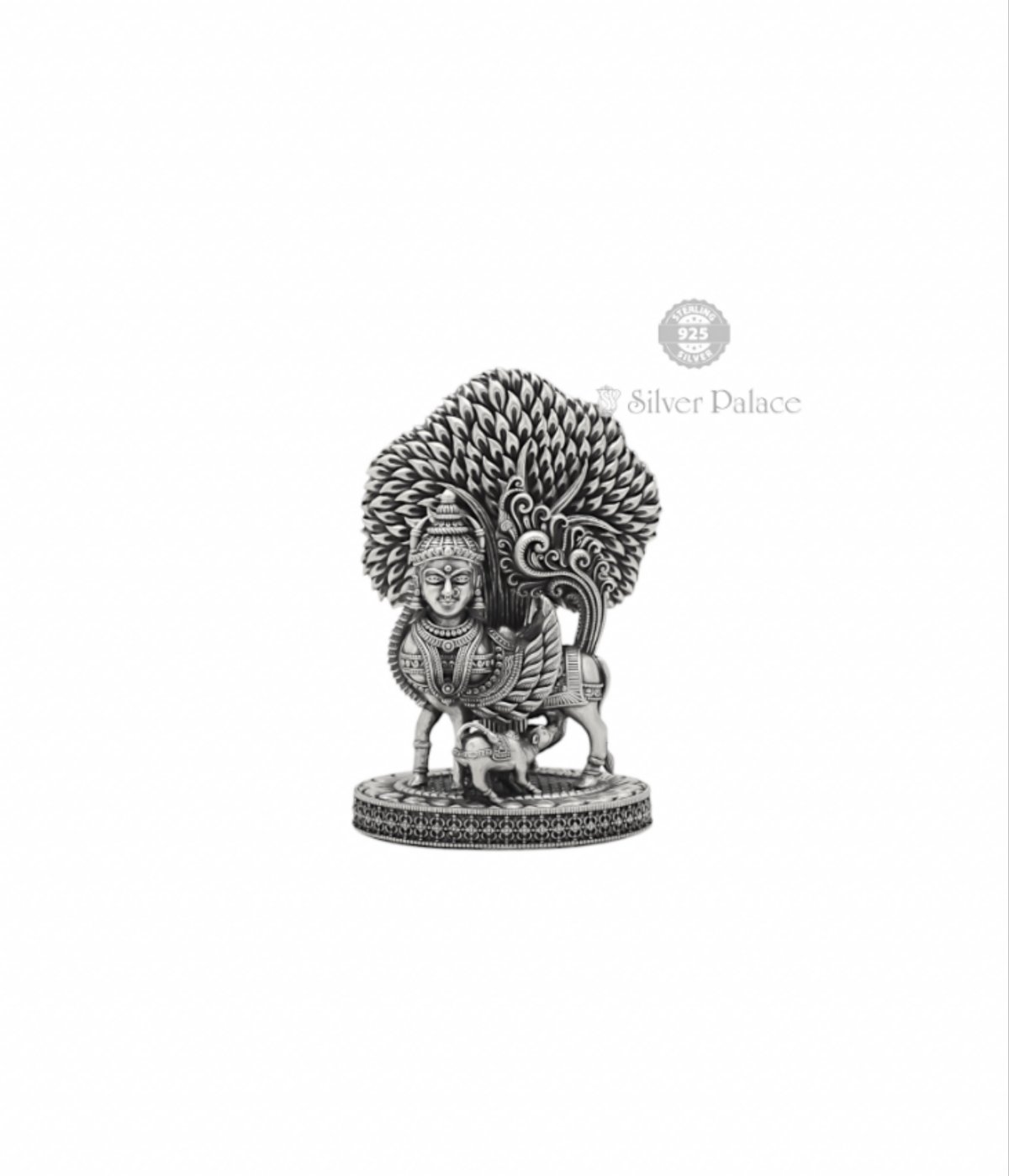 925 Silver Idol Of Kalpavriksha Kamadhenu - Silver Palace