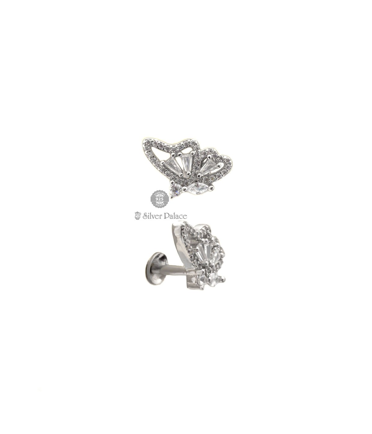 925 Silver Titsy Bitsy Collection Solitaire FLYING BUTTERFLY Earrings for Women & Girls