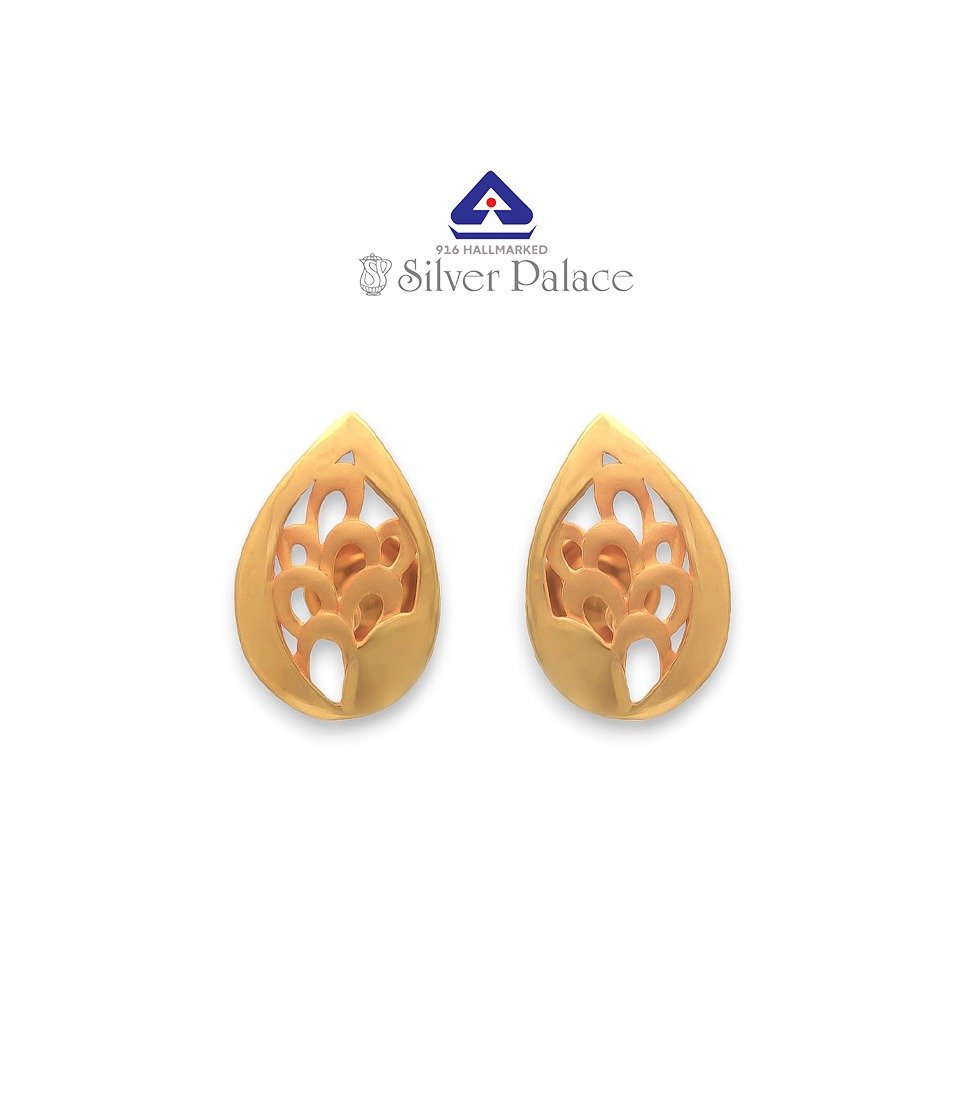  Kanche Collections 916 Pure Gold & Drop Shape Earring For Girls