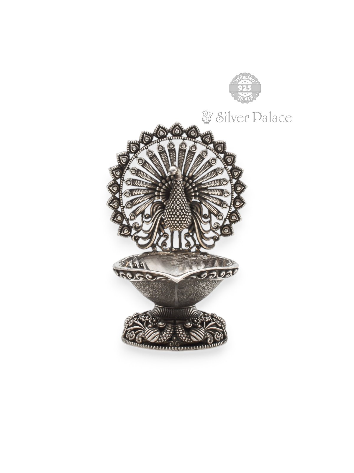 92.5 OXIDISED SILVER PEACOCK DESIGN LC DEEPAM