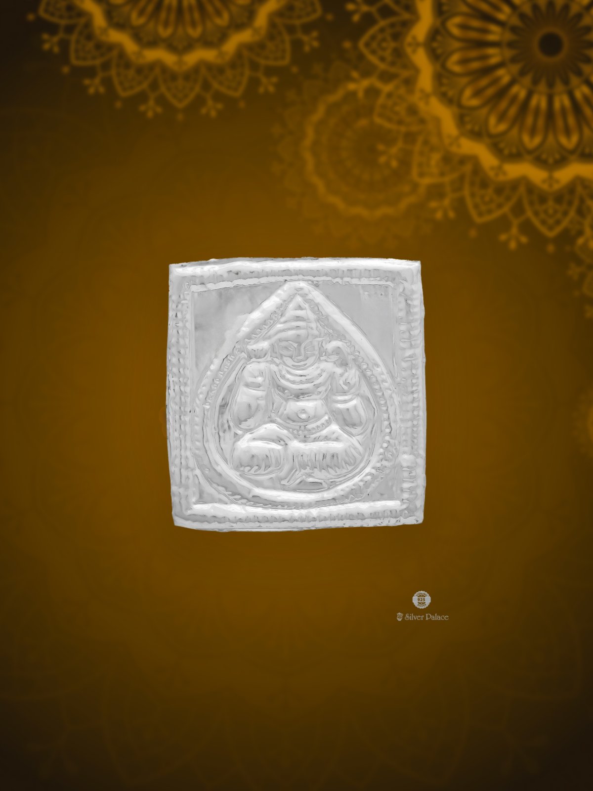925 SILVER GAJALAKSHMI SILVER SHEET FOR TEMPLE RITUALS SHRI COLLECTION 