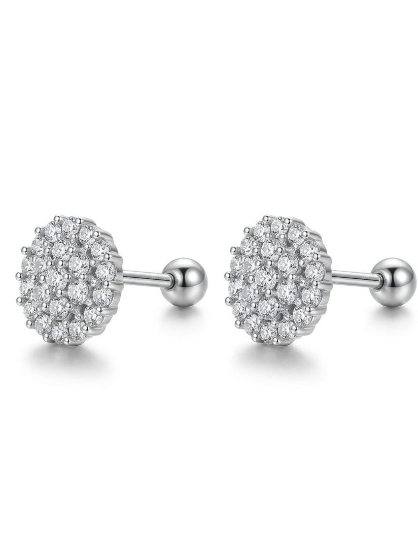 925 SILVER WHITE STONE STUD FOR GIRLS
