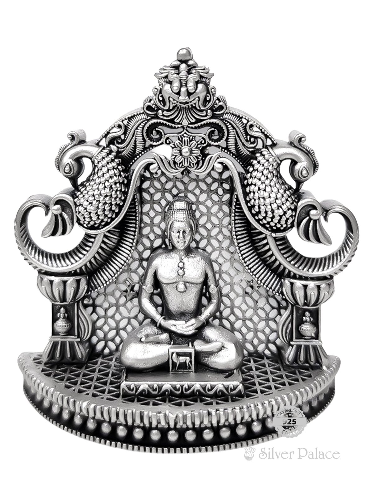 925 PURE SILVER LC BUDDHA ON PEEDAM FOR POOJA AT HOME