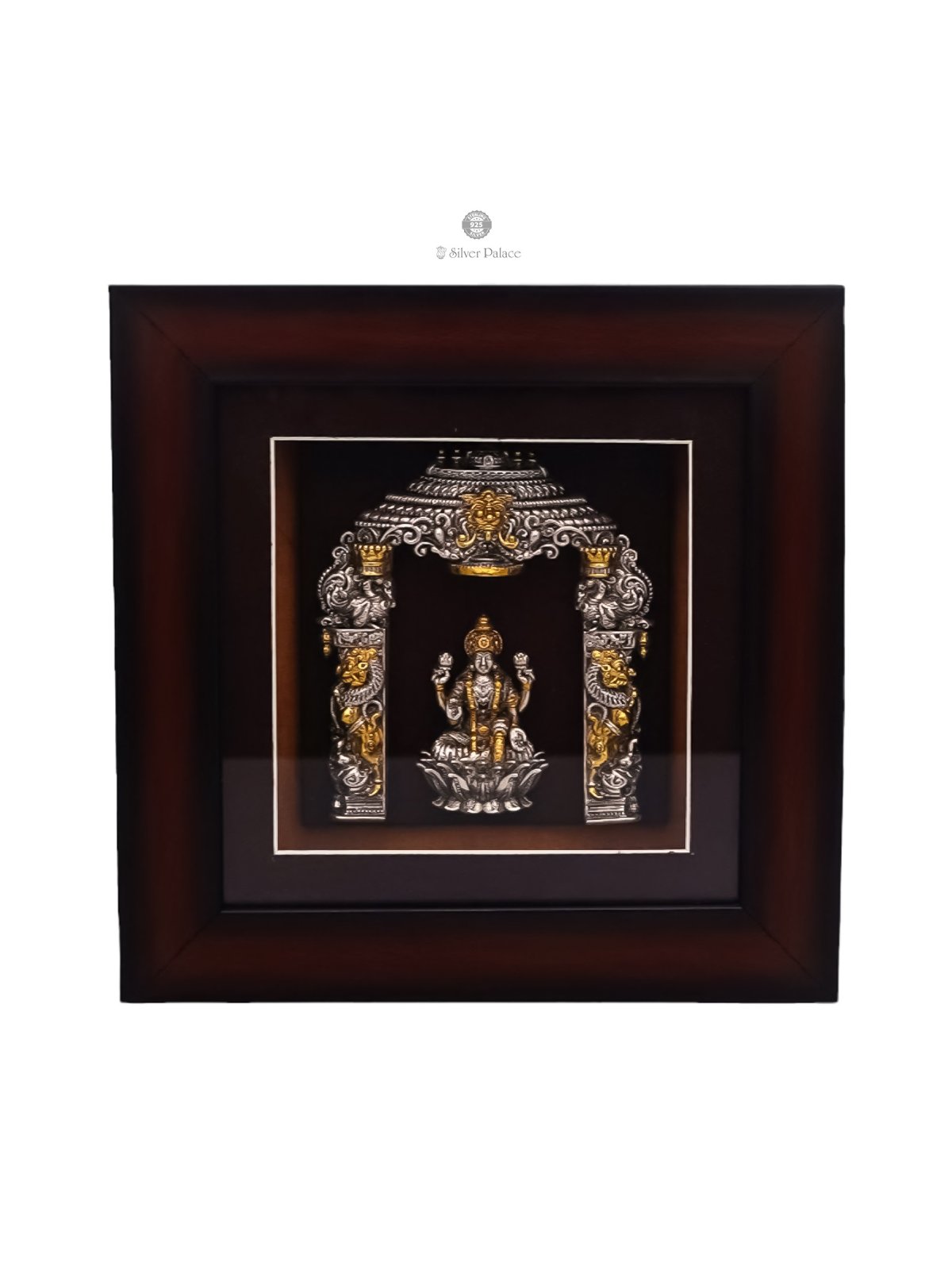 925 SILVER ARCH WITH LOTUS LAKSHMI PHOTO FRAME 