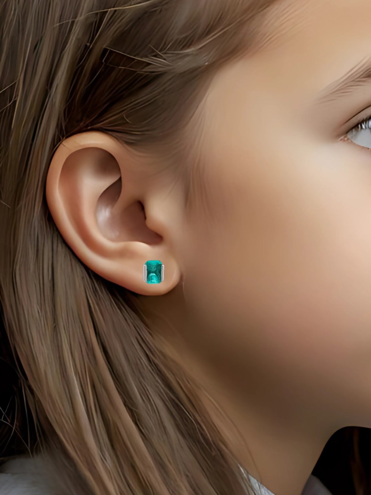 925 STERLING SILVER GREEN STONE EARRING FOR YOUNG GIRLS ARJITA COLLECTION