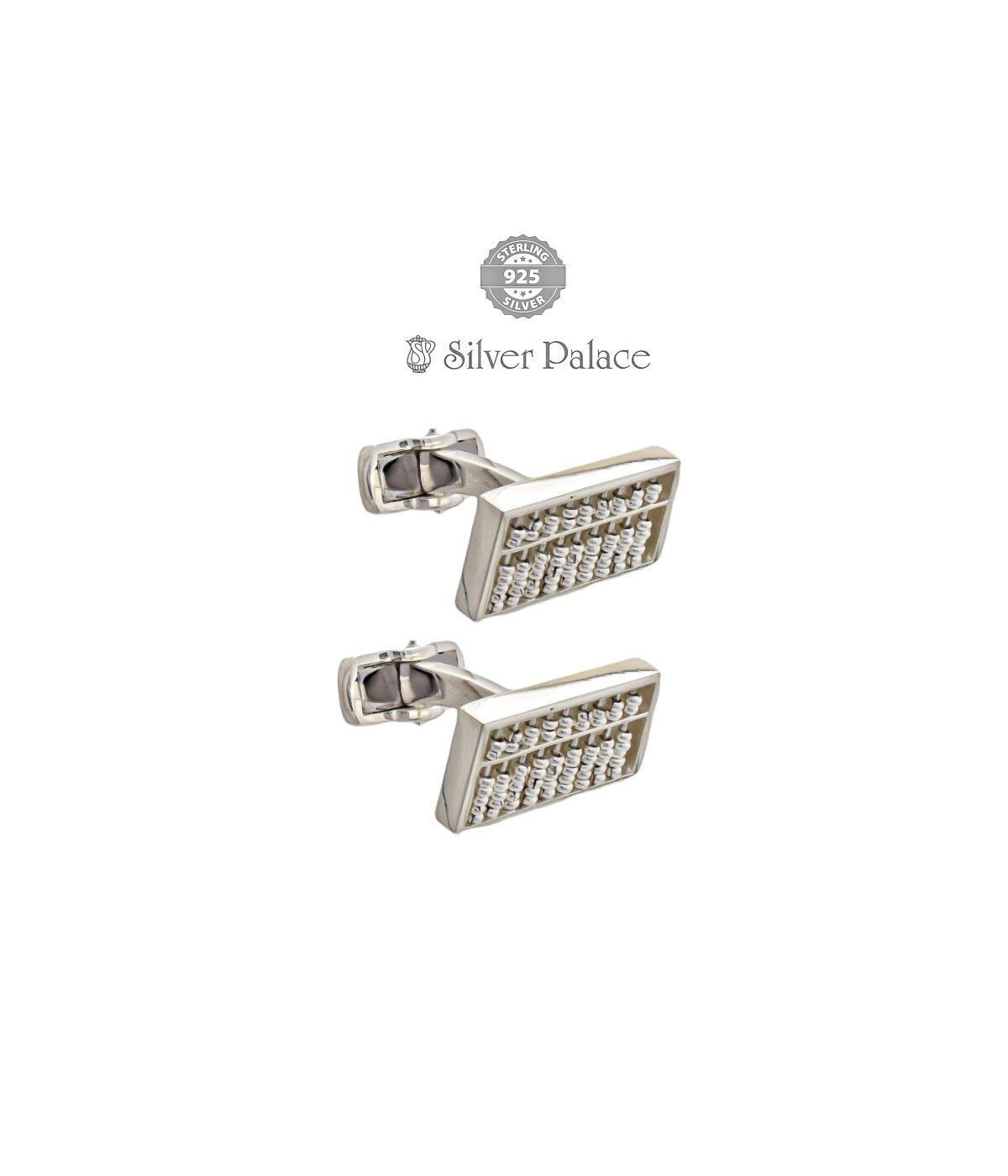 925 STERLING SILVER ABACUS DESIGN CUFFLINK FOR MEN