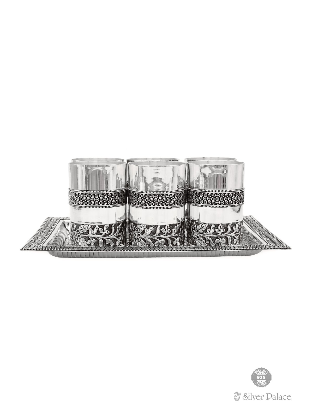 925 OXIDISED SILVER TRAY SET FOR YOUR DINNING TABLE 