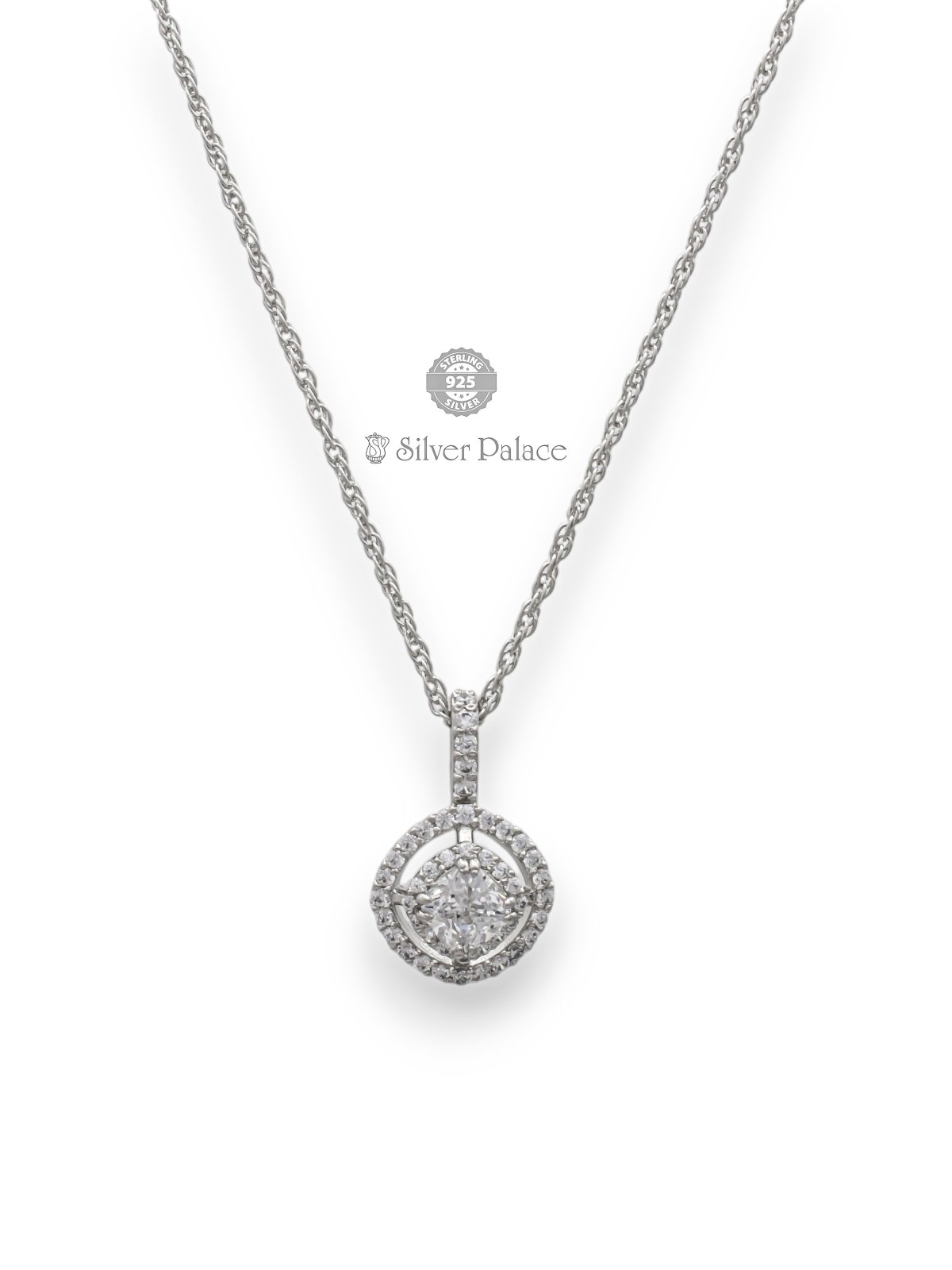 925 STERLING SILVER WHITE STONE CHAIN FOR LADIES PUYA COLLECTION
