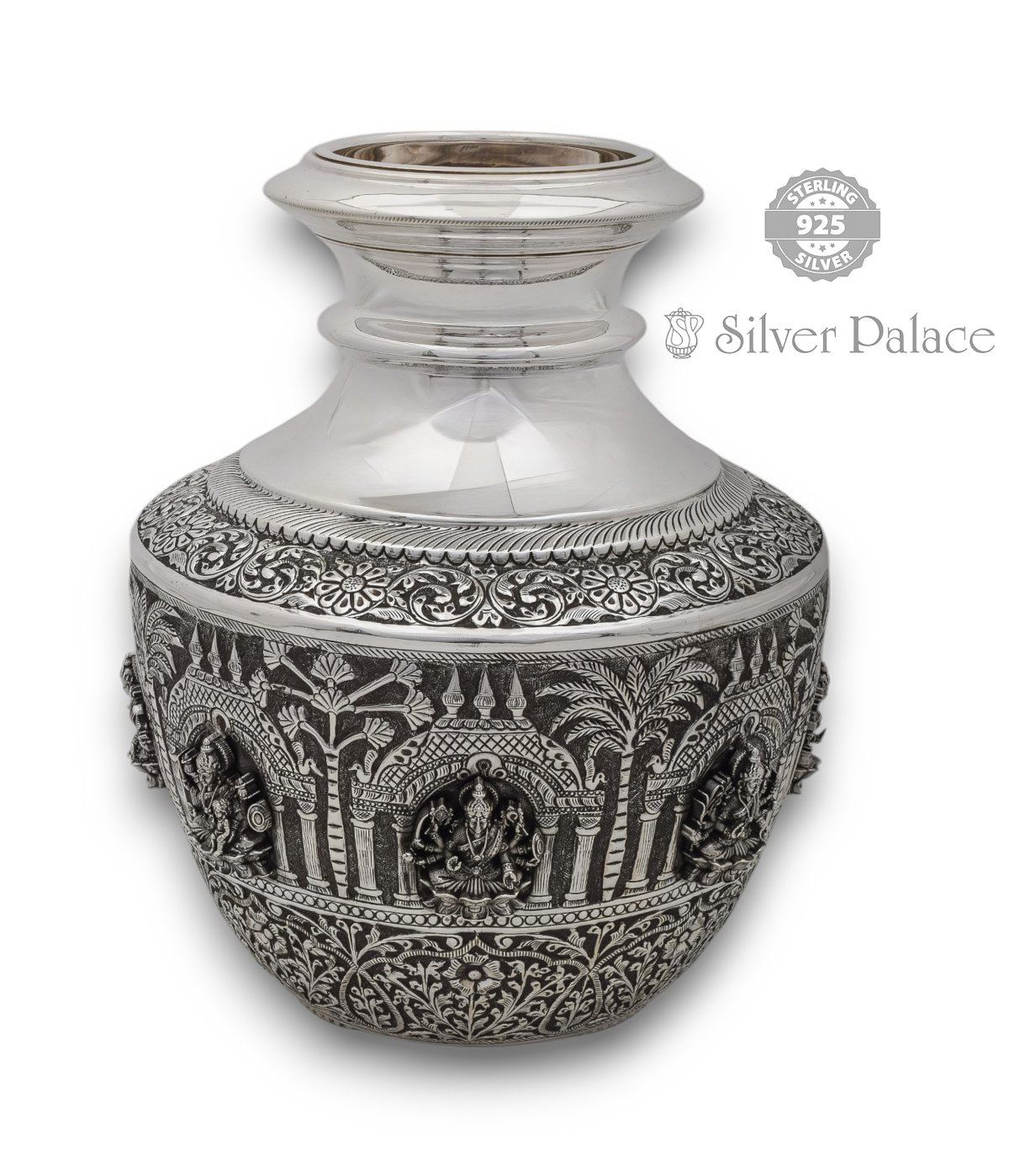 925 OXIDISED SILVER HANDMADE KUDAM FOR POOJA AND MULTI-PURPOSE 