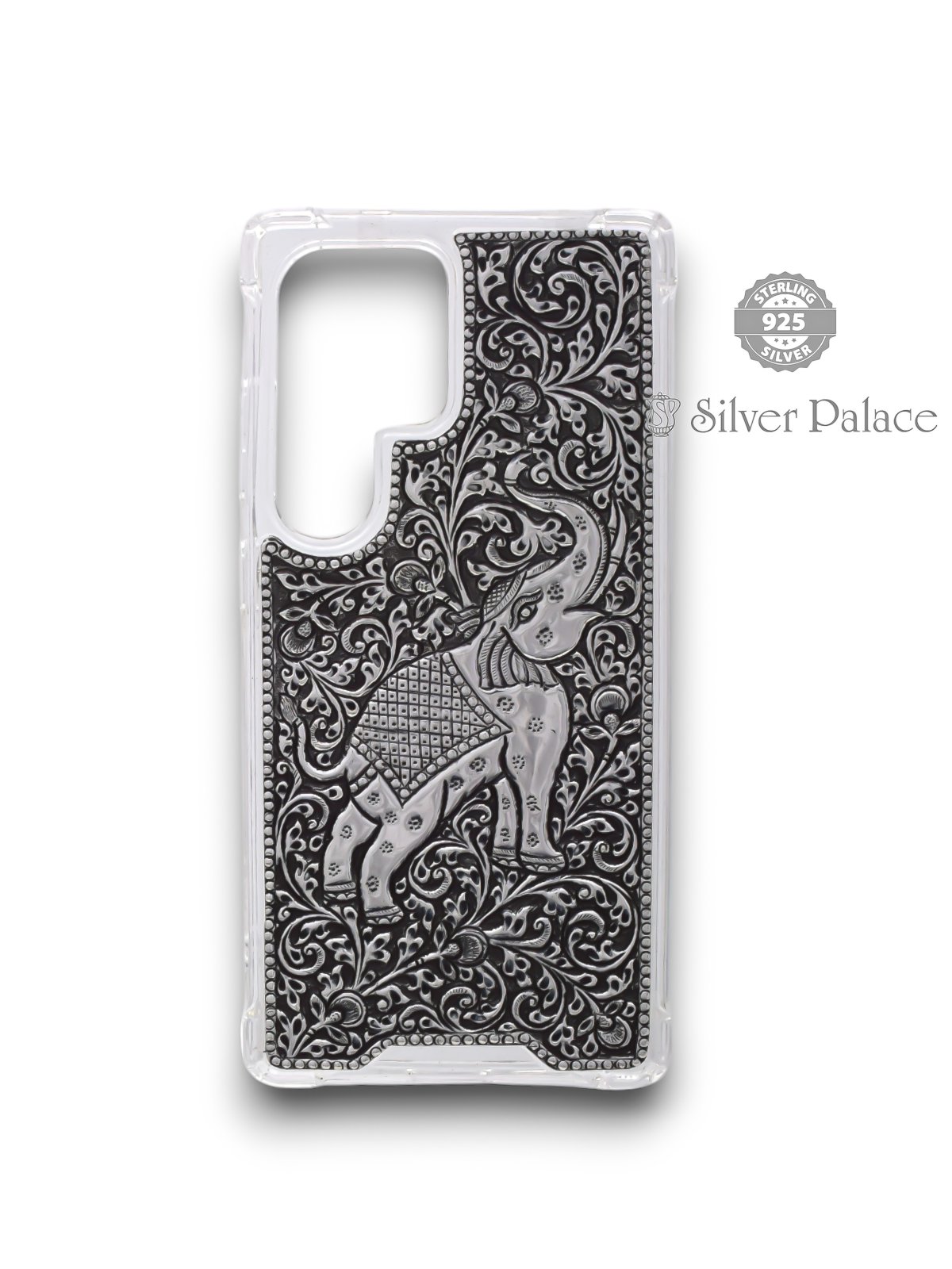 92.5 STERLING SILVER SAMSUNG GALAXY S25 ULTRA ELEPHANT DESIGN MOBILE PHONE CASE