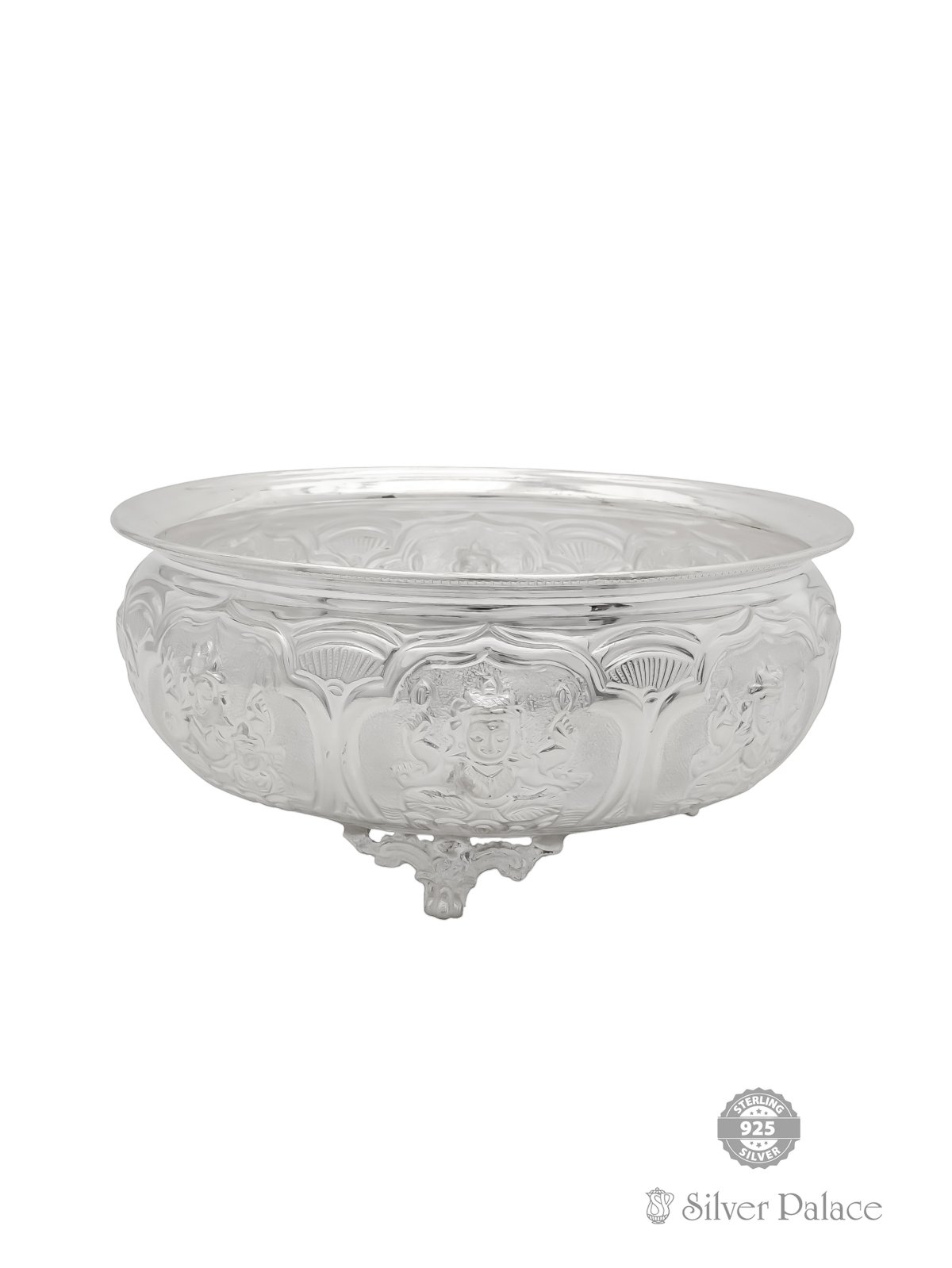 925 STERLING SILVER ASTALAKSHMI WITH FLORAL NAGAS BOWL 