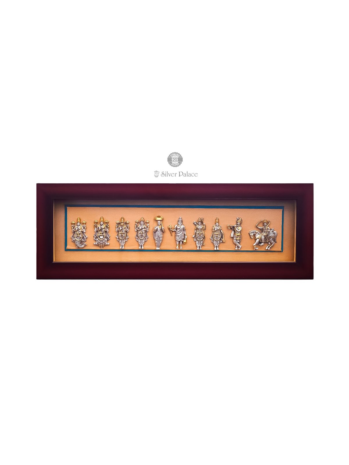 925 SILVER GOLD POLISHED DASAVATHARAM SET PHOTO FRAME LAKSH COLLECTION