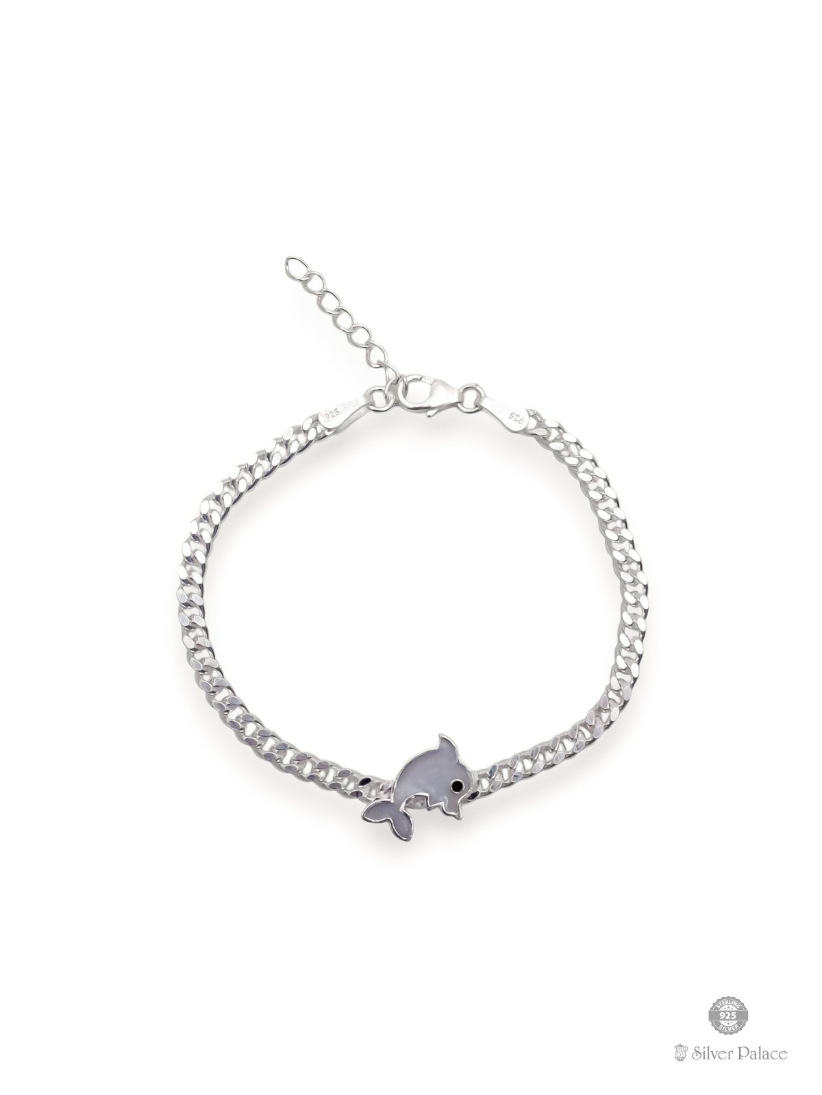 925 STERLING SILVER ENAMELD DOLPHIN DESIGN RAKHI BRACELET FOR KIDS 