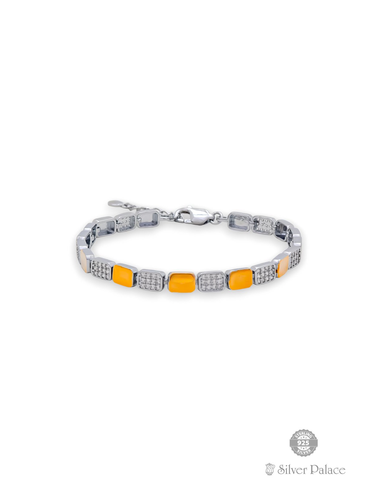 925 PURE SILVER 2 TONE WITH CUBIC ZIRCONIA BRACELET FOR GIRLS URBANE COLLECTION 