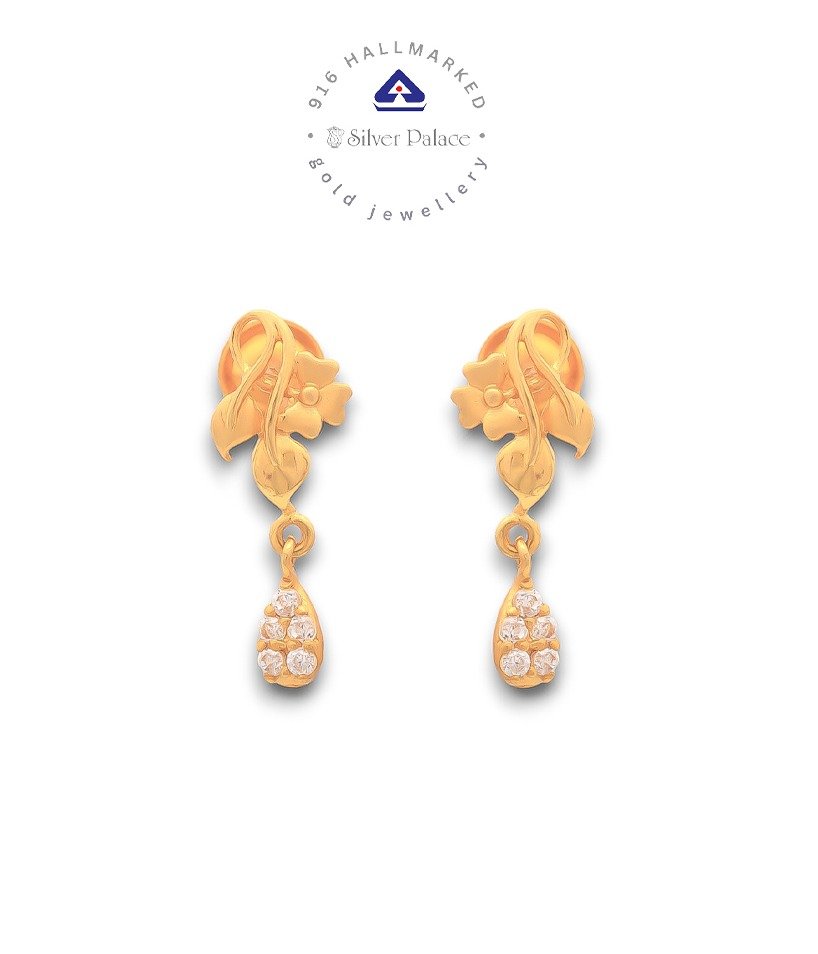  916 Pure Gold With Kanche Collections Fancy Design & Drop Design Earring For Girls & Womens