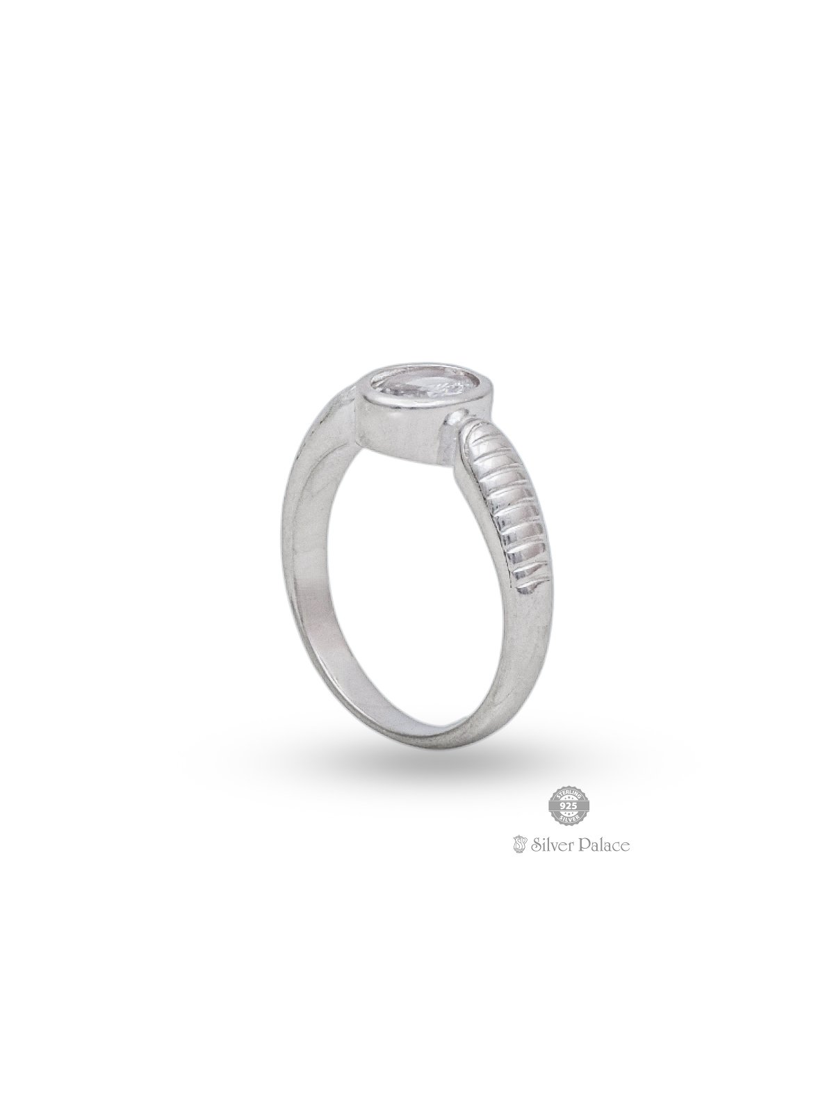925 Sterling Silver Oval Shape White Stone Rashi Ring For Unisex ...