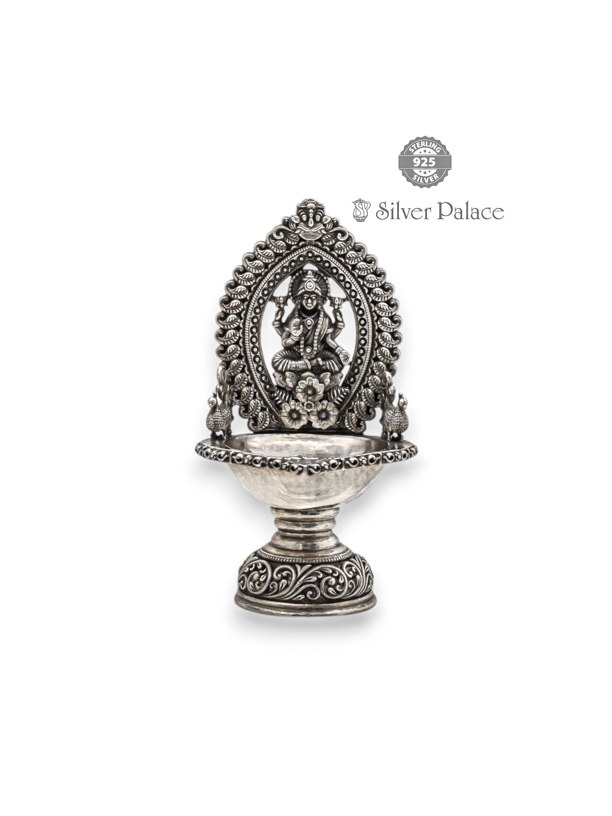925 SILVER OXIDISED LC LAKSHMI LAMP FOR POOJA