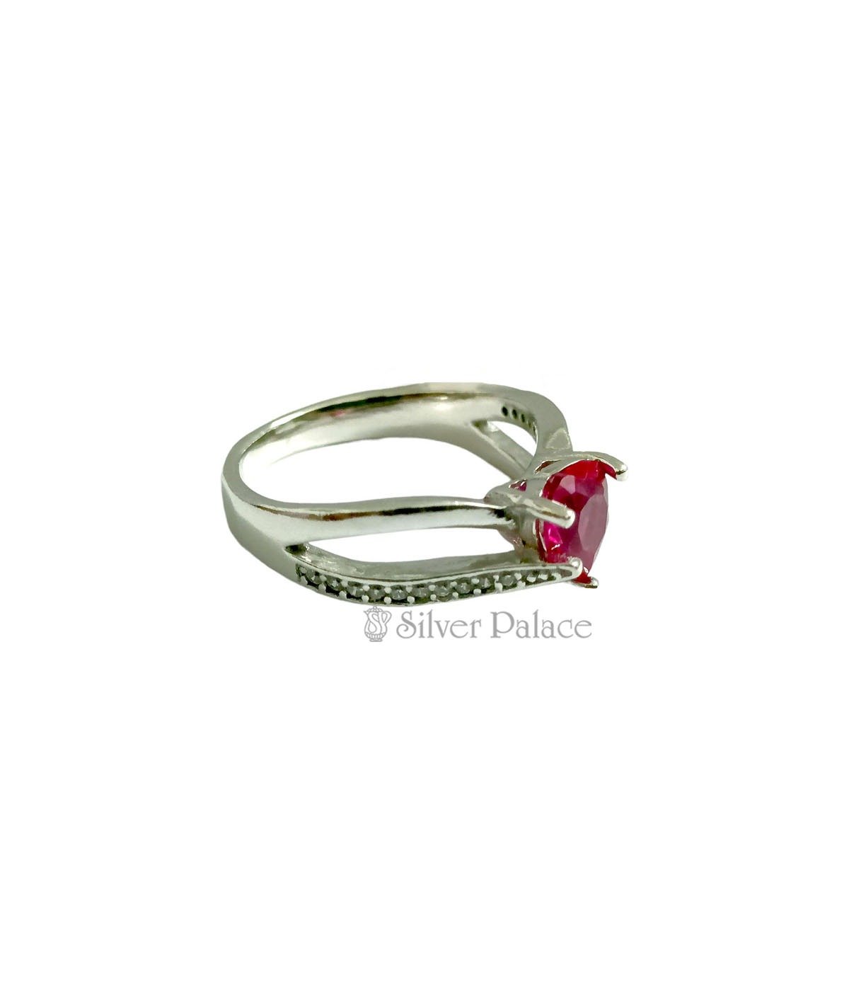L AMOUR RED STONE ENGAGEMENT WOMENS RING