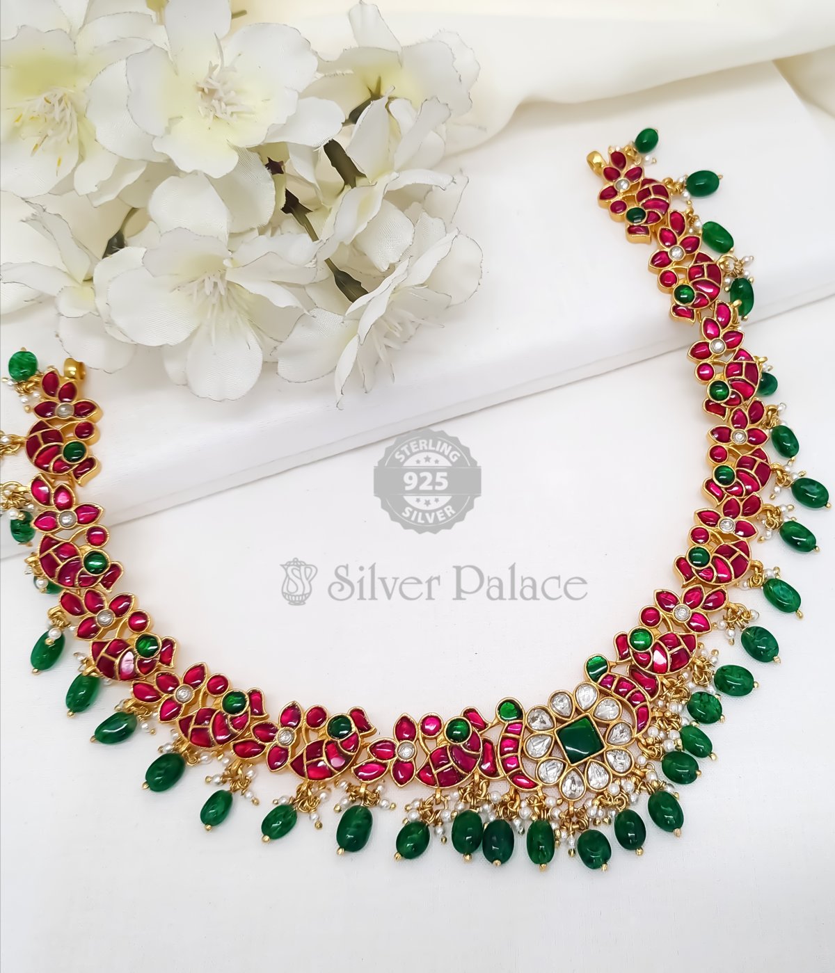 92.5 SILVER ANTIQUE GOLD POLISHED  NECKLACE FOR WOMEN