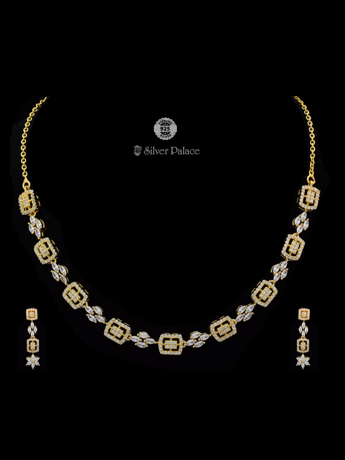 925 STERLING SILVER ANTIC GOLD POLISHED NECKLACE ANITE COLLECTION