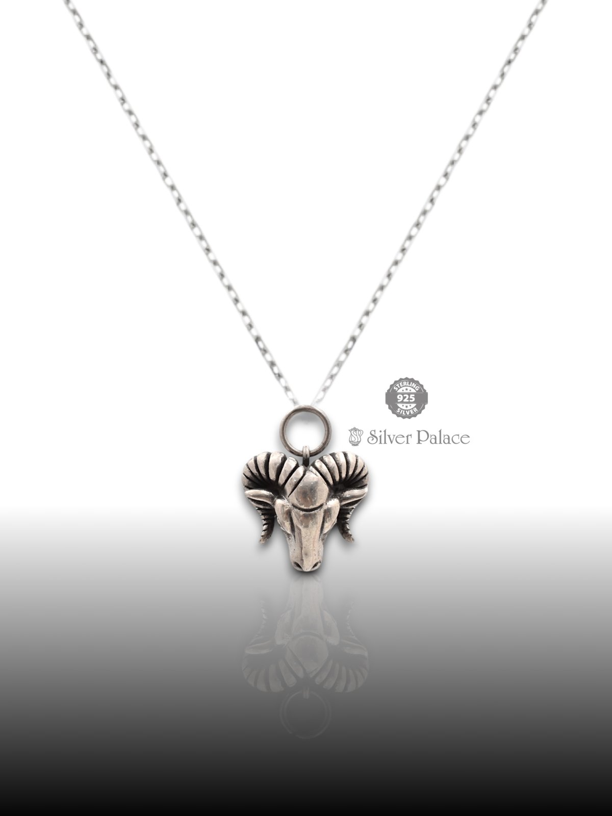 925 OXIDISED SILVER MAAN COLLECTION ARIES TURK PENDANT FOR MEN