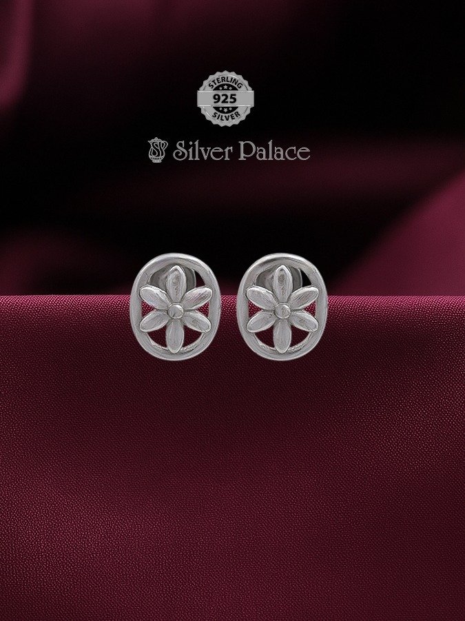 925 STERLING SILVER FLORAL DESIGN EARRING FOR GIRLS ARJITA COLLECTION 