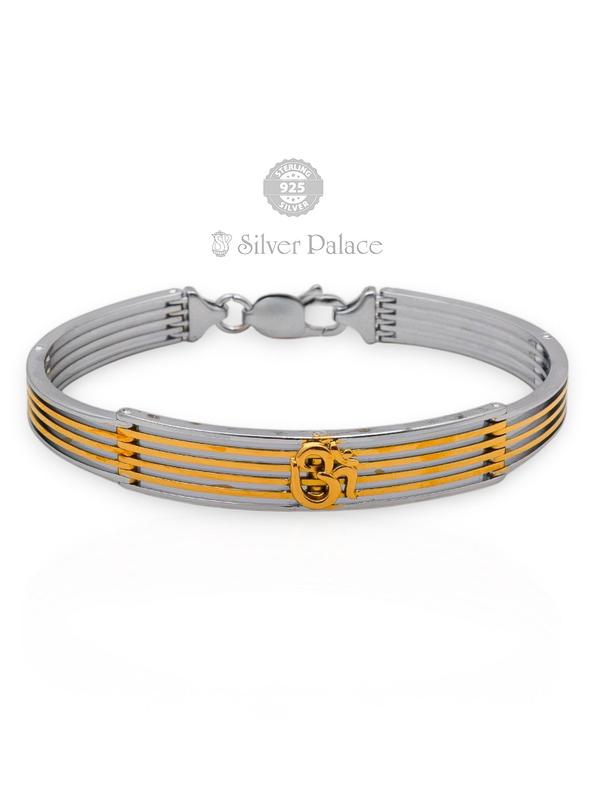 92.5 SILVER MEN BRACELET WITH OHM SYMBOL URBANE COLLECTION