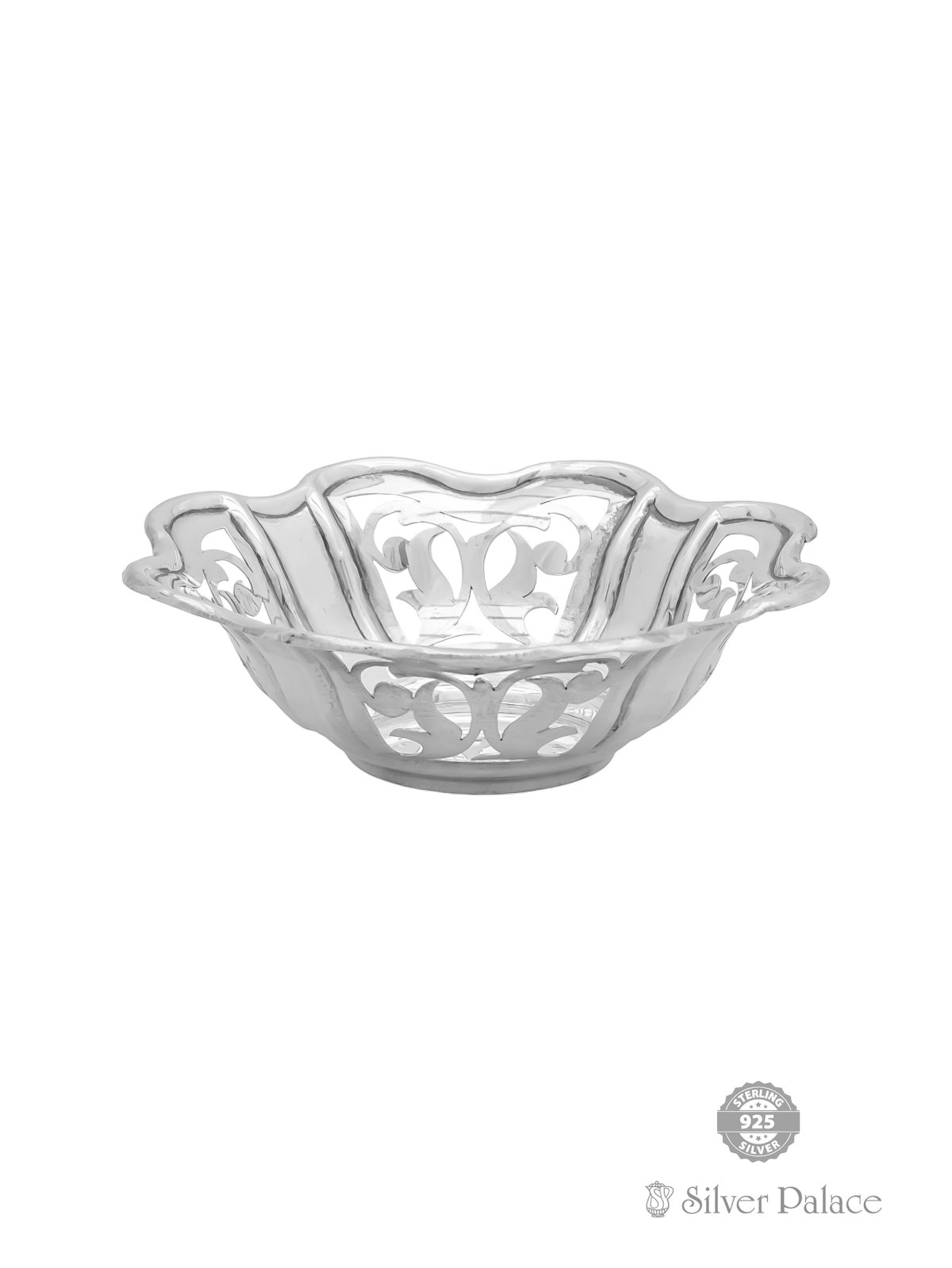 925 STERLING SILVER FLORAL CUT WORK BOWL FOR GIFTS 
