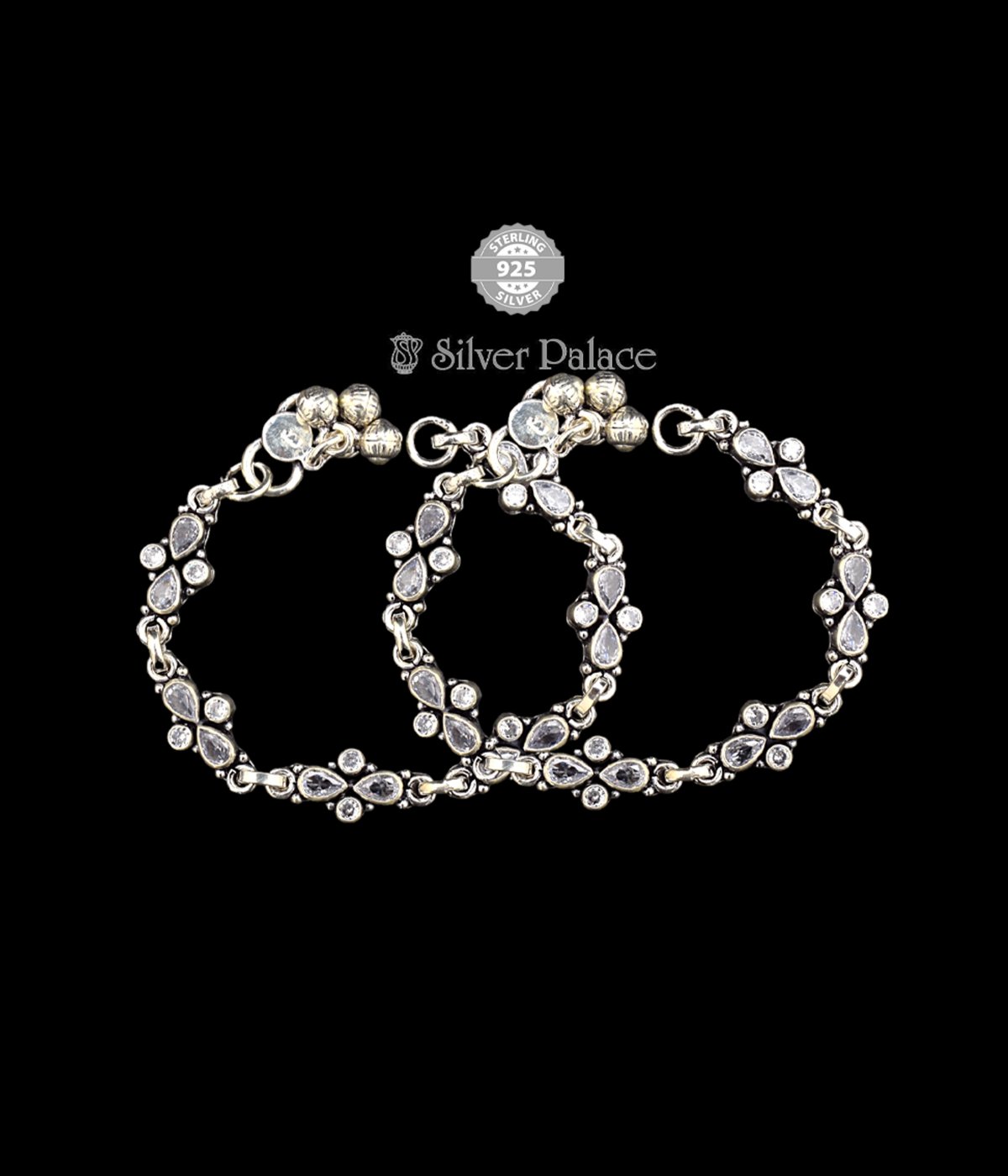 92.5 OXIDIZED SILVER NEETH COLLECTION ANKLETS FOR GIRLS LATEST DESIGN FANCY