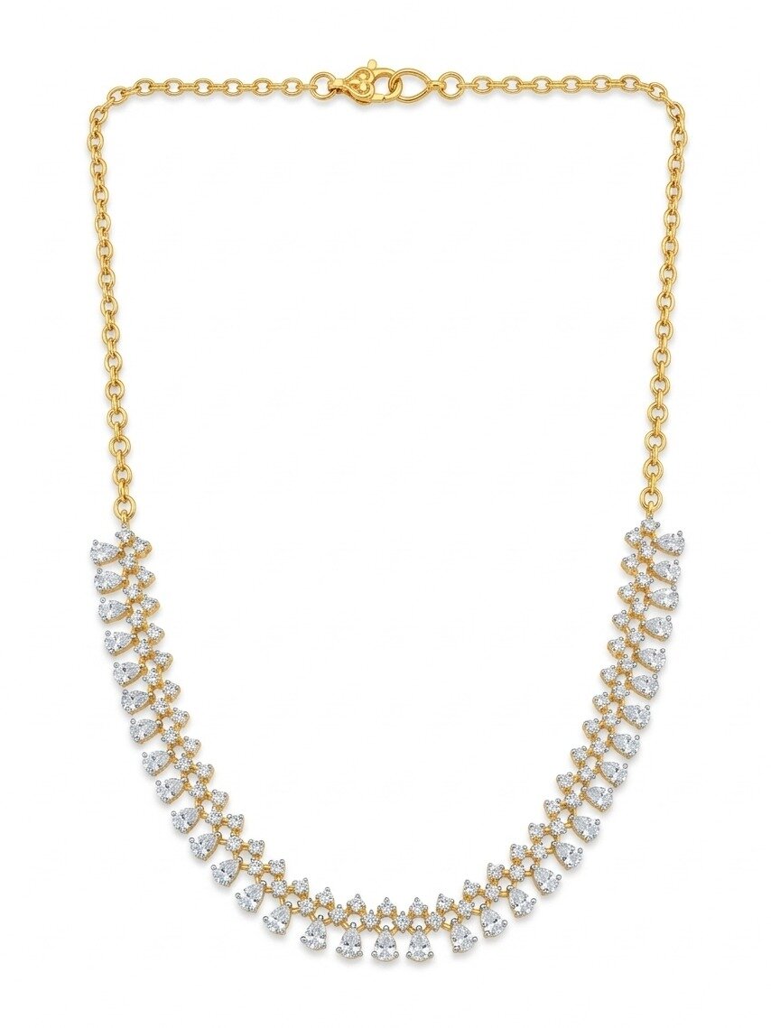 925 STERLING SILVER GOLD POLISHED NECKLACE ANITE COLLECTION