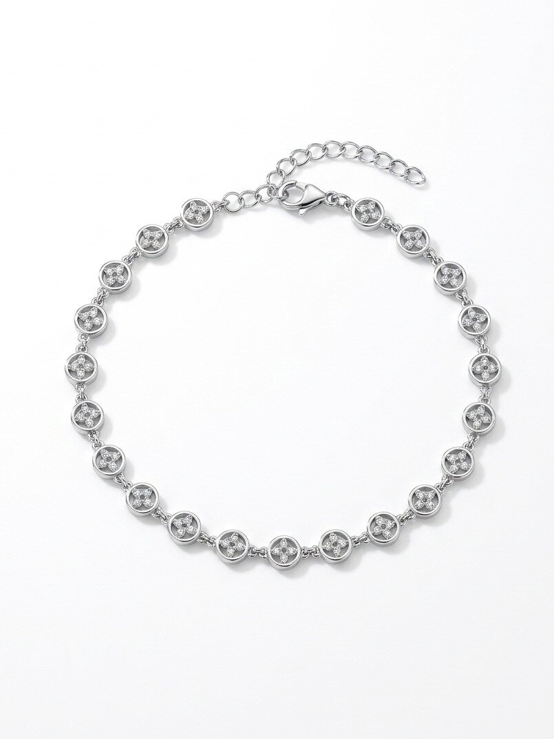 925 PURE SILVER FLORAL DESIGN BRACELET FOR GIRLS PUYA COLLECTION