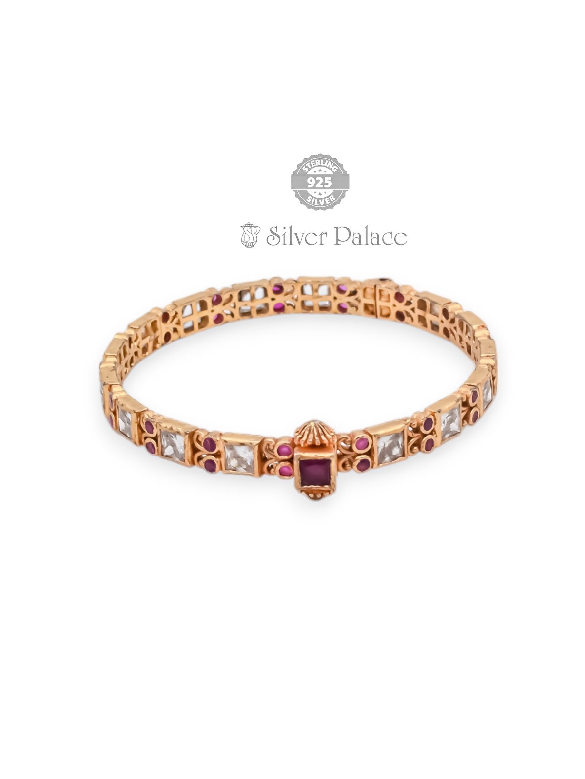 925 STERLING SILVER ANITE COLLECTION GOLD POLISH SINGLE BANGLE FOR WOMEN