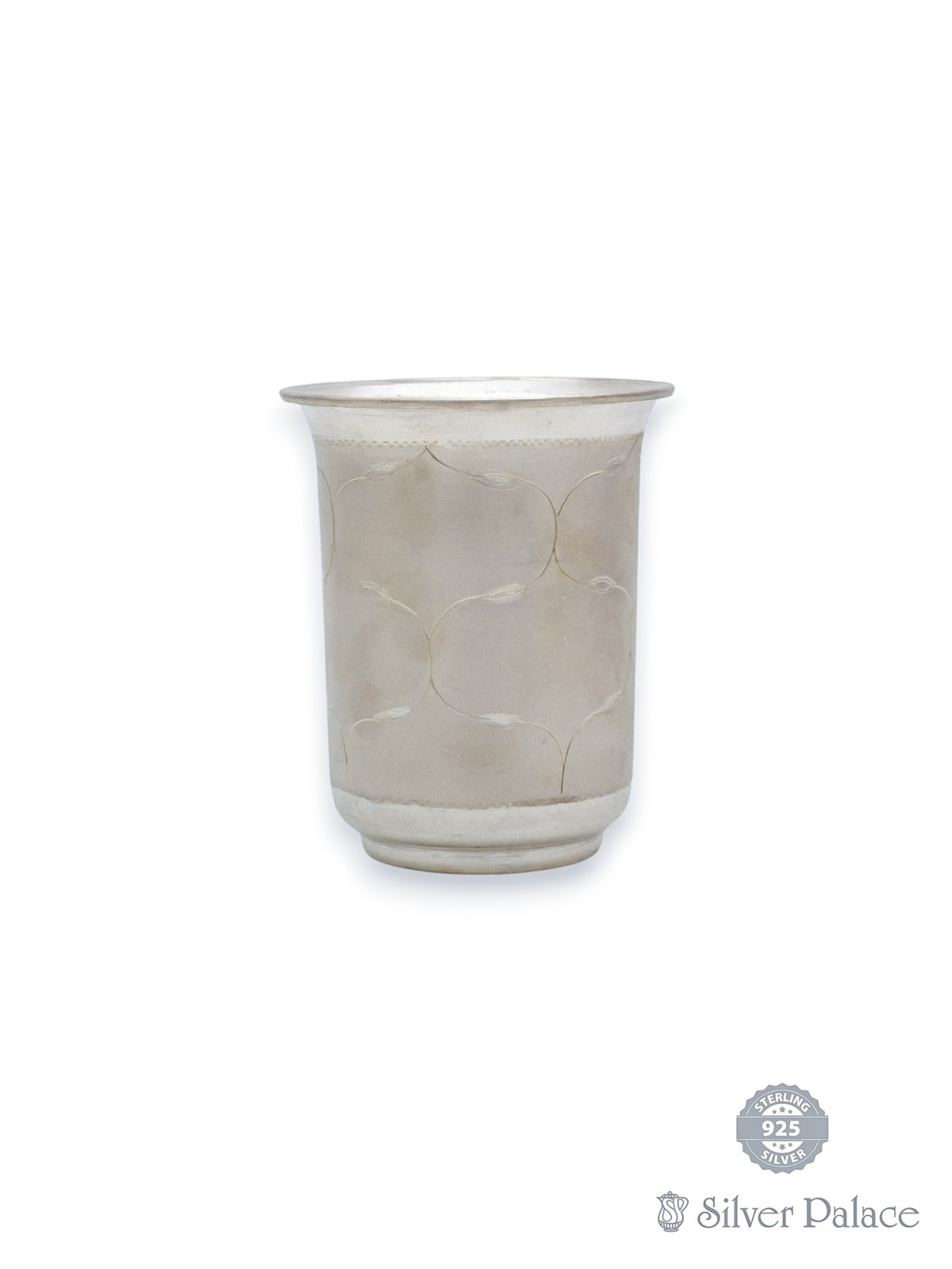 925 STERLING SILVER DULL FINISH WITH ENGRVING DESIGN TUMBLER 
