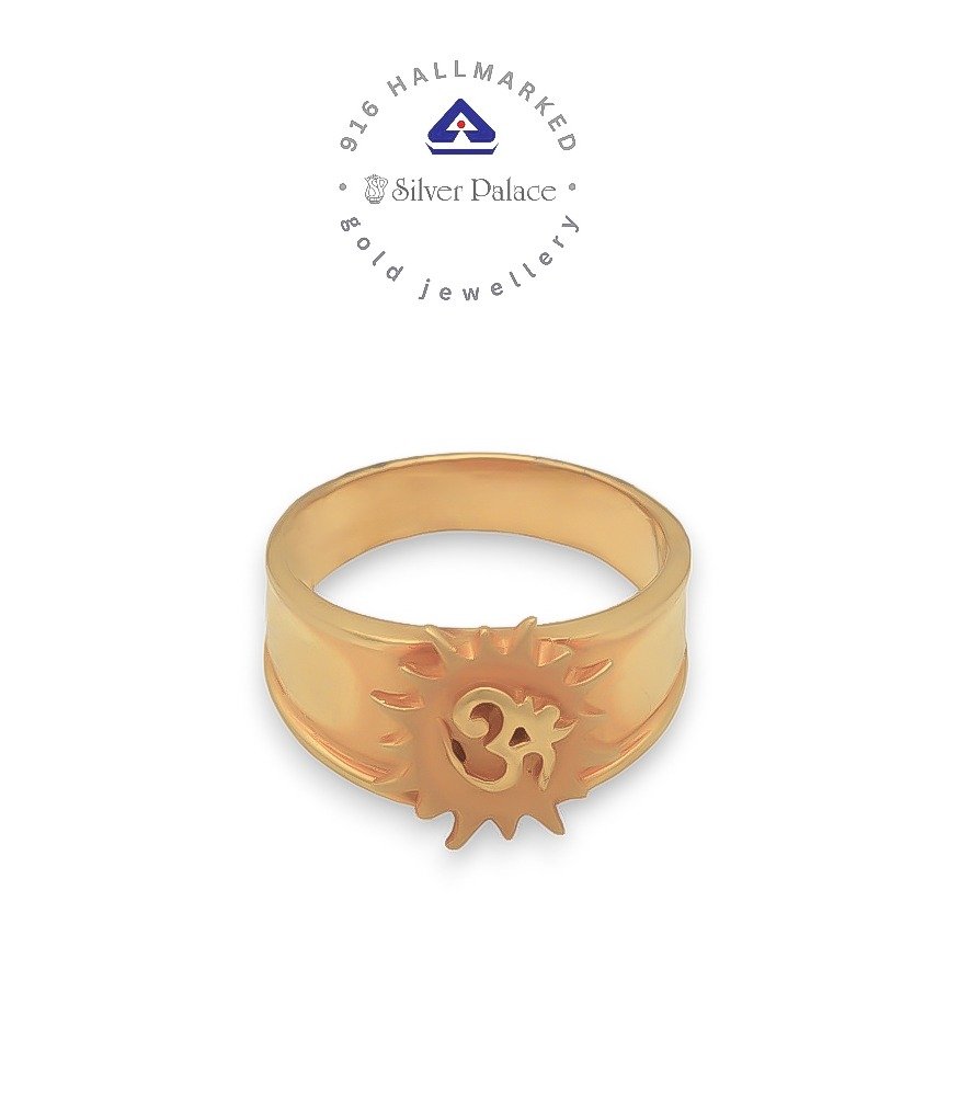 Kanche Collections 916 Pure Gold RING & OM Design For  Mens & Boys