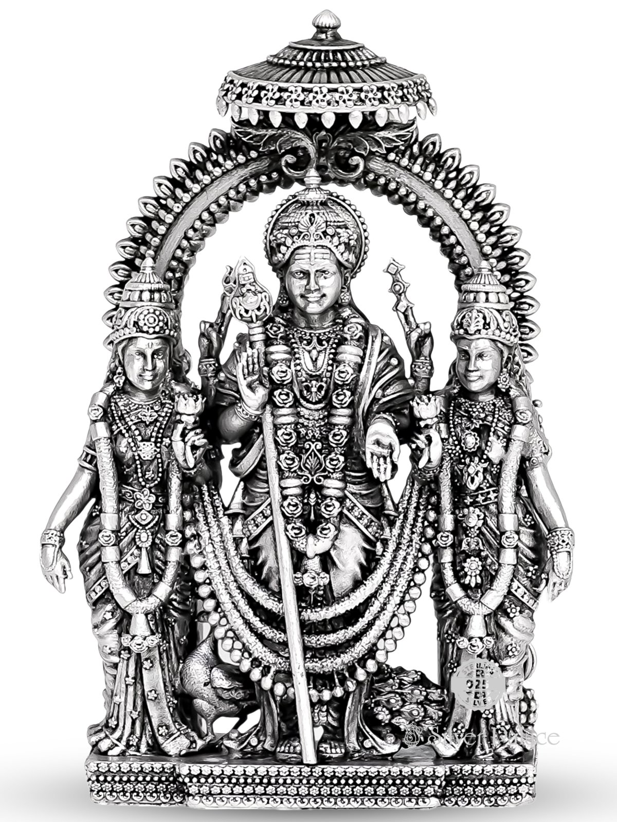 925 OXIDISED SILVER VALLI , DHEIVANAI WITH MURUGAN IDOL FOR POOJA ROOM 