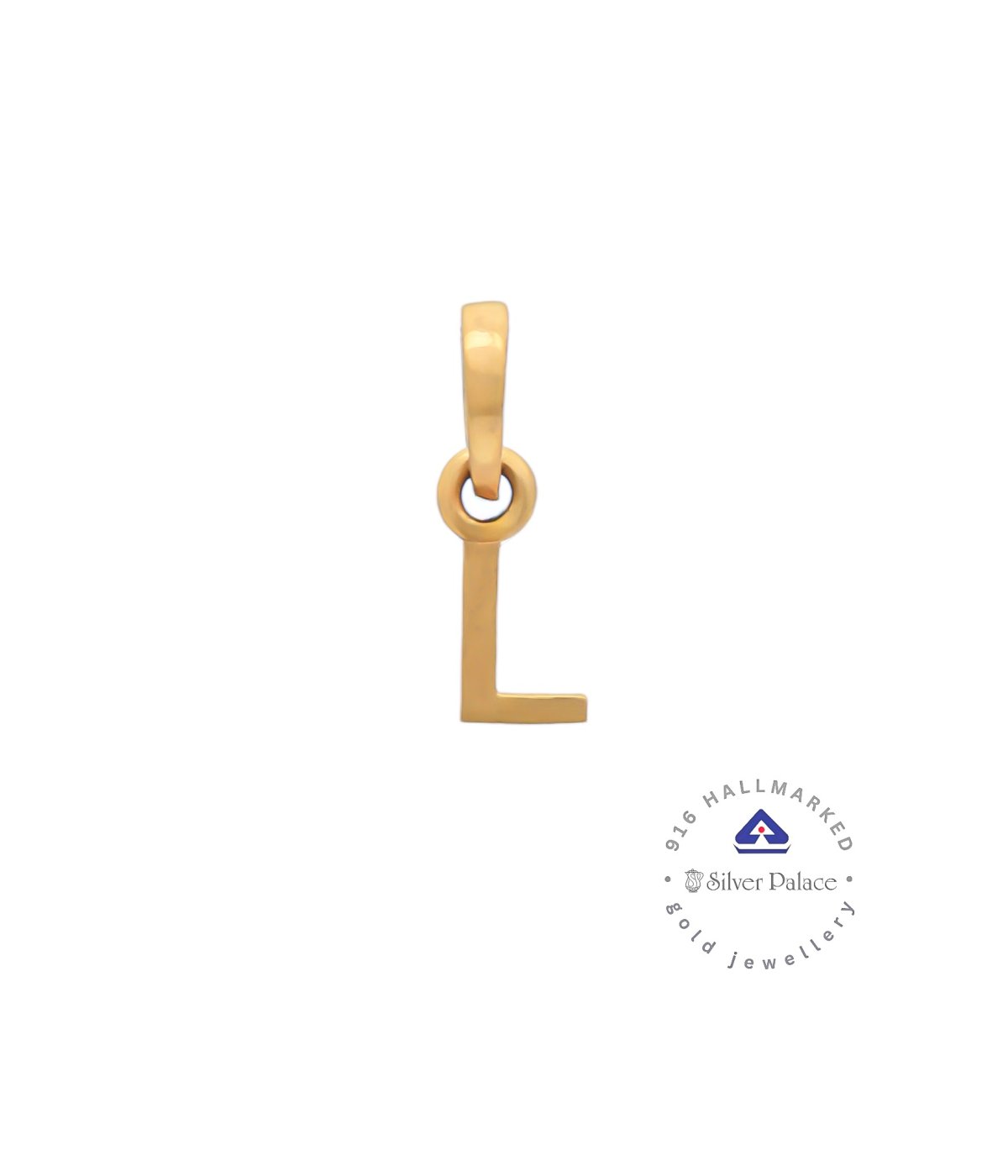 Kanche Collections Gold 916 purity  L Letter Pendant for Daily wear