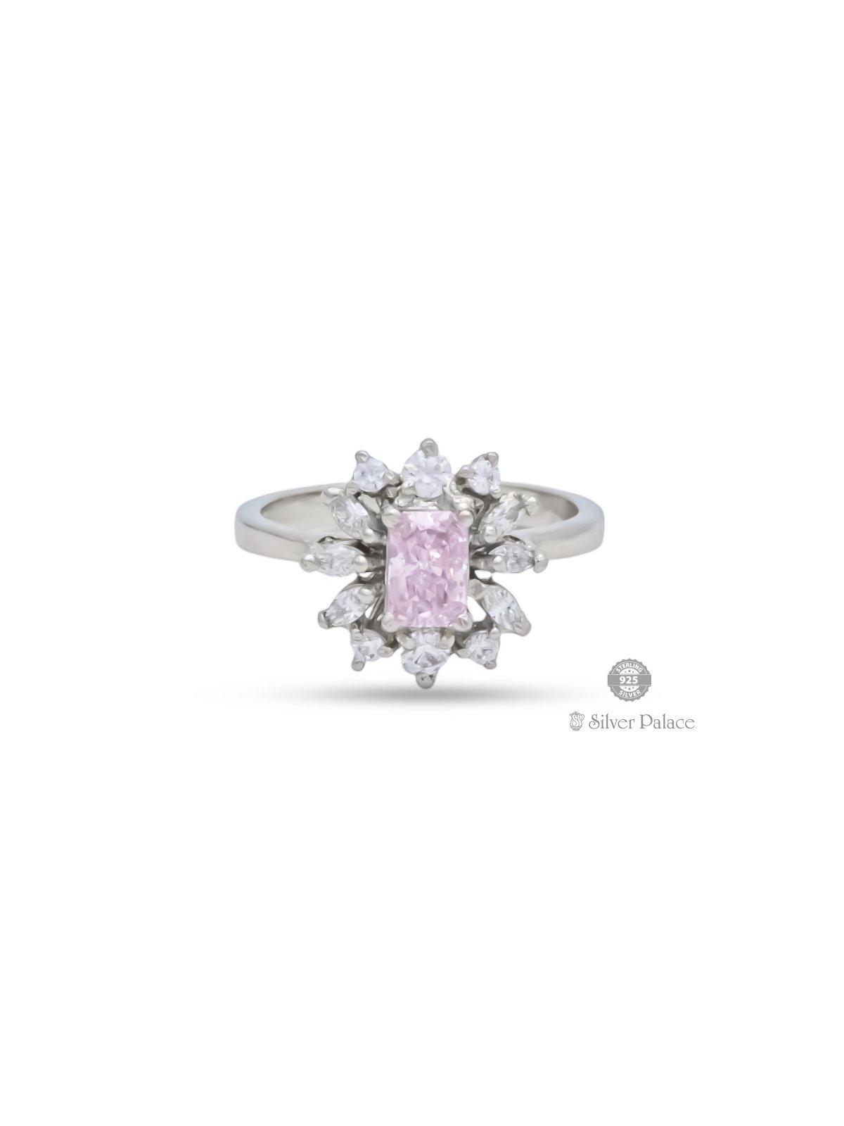92.5 STERLING SILVER FLORAL DESIGN WITH STONE FINGER RING FOR YOUR QUEEN PUYA COLLECTION 