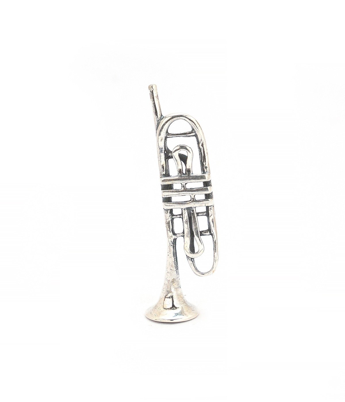 92.5 STERLING SILVER  MINIATURE TRUMPET FOR GIFT