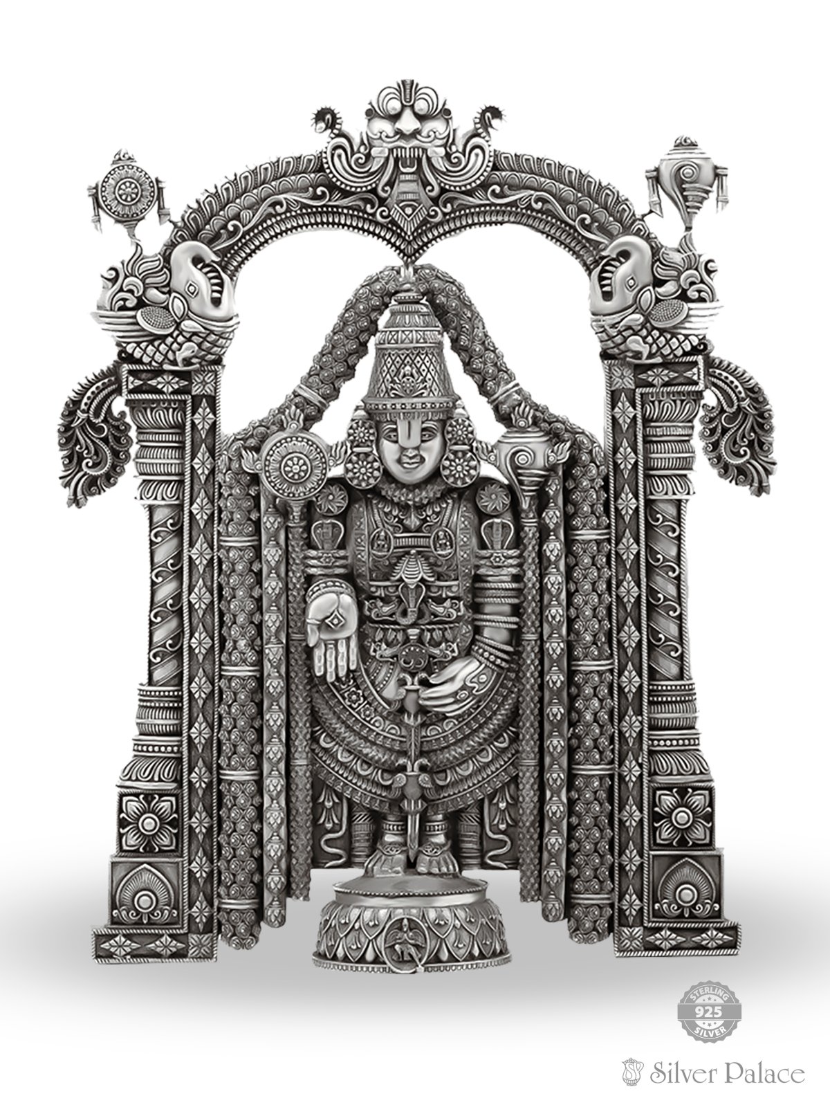925 PURE SILVER ANTIC FINISH TIRUPATI  LORD VENKATESWARA BALAJI statue