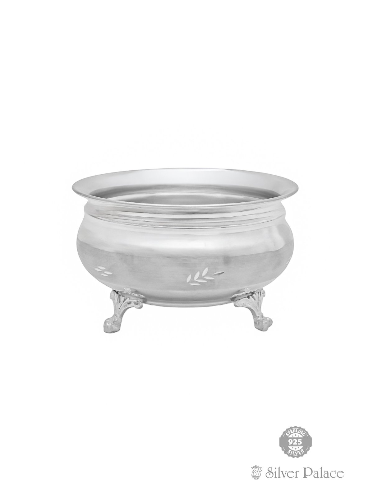 925 PURE SILVER LEAF ENGRAVED BOWL FOR KIDS GIFTS 