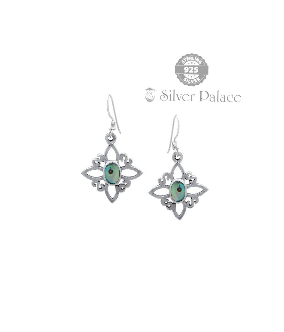 92.5  Silver Trishe Collections Tear-Drop Abalone Shell Earrings For Girls