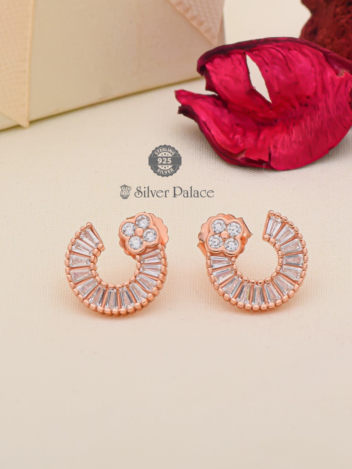 92.5 SILVER STYLISH FANCY PARTY WEAR EARRINGS FOR GIRLS SHEYA COLLECTION