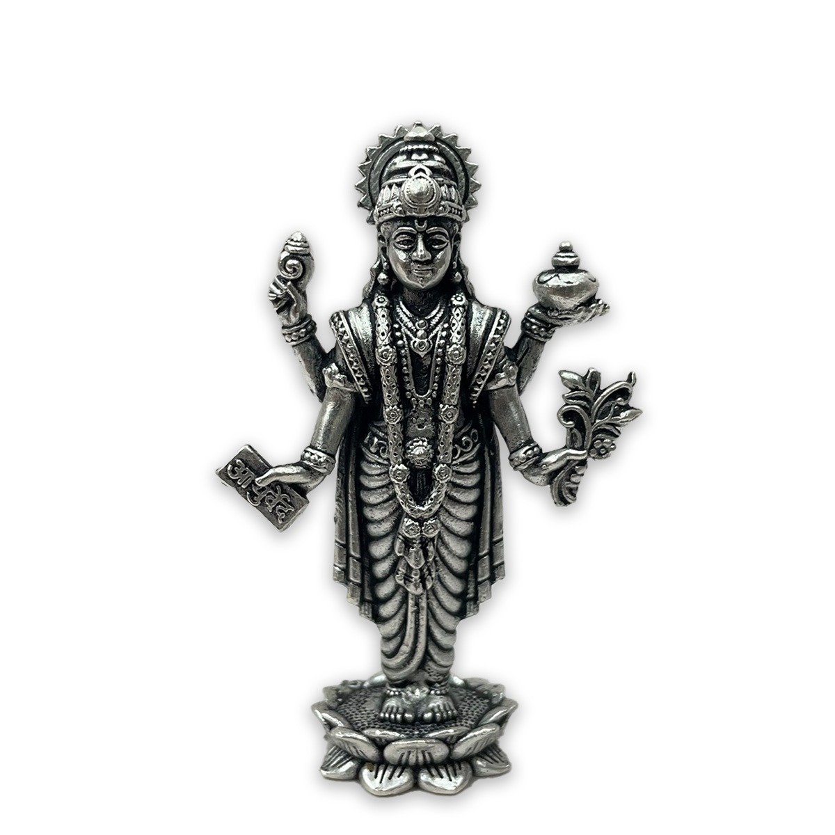Lord Vishnu Idol In Silver Antic Finish In Standing Position Lord ...