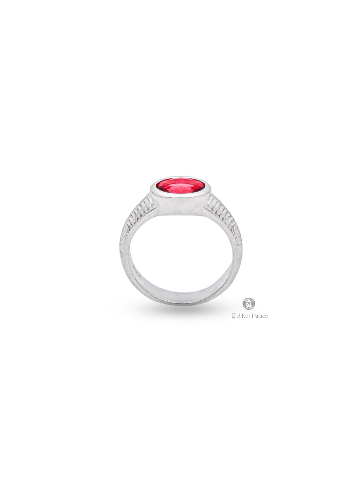925 Sterling Silver Red Stone Rashi Ring For Men And Women - Silver Palace