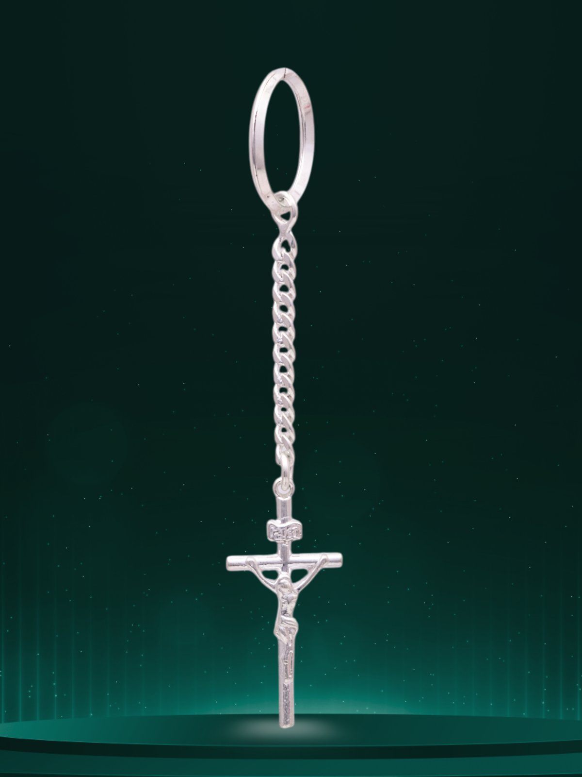 925 Pure Silver Cross Pendant Key Chain For Your Keys Make Divine