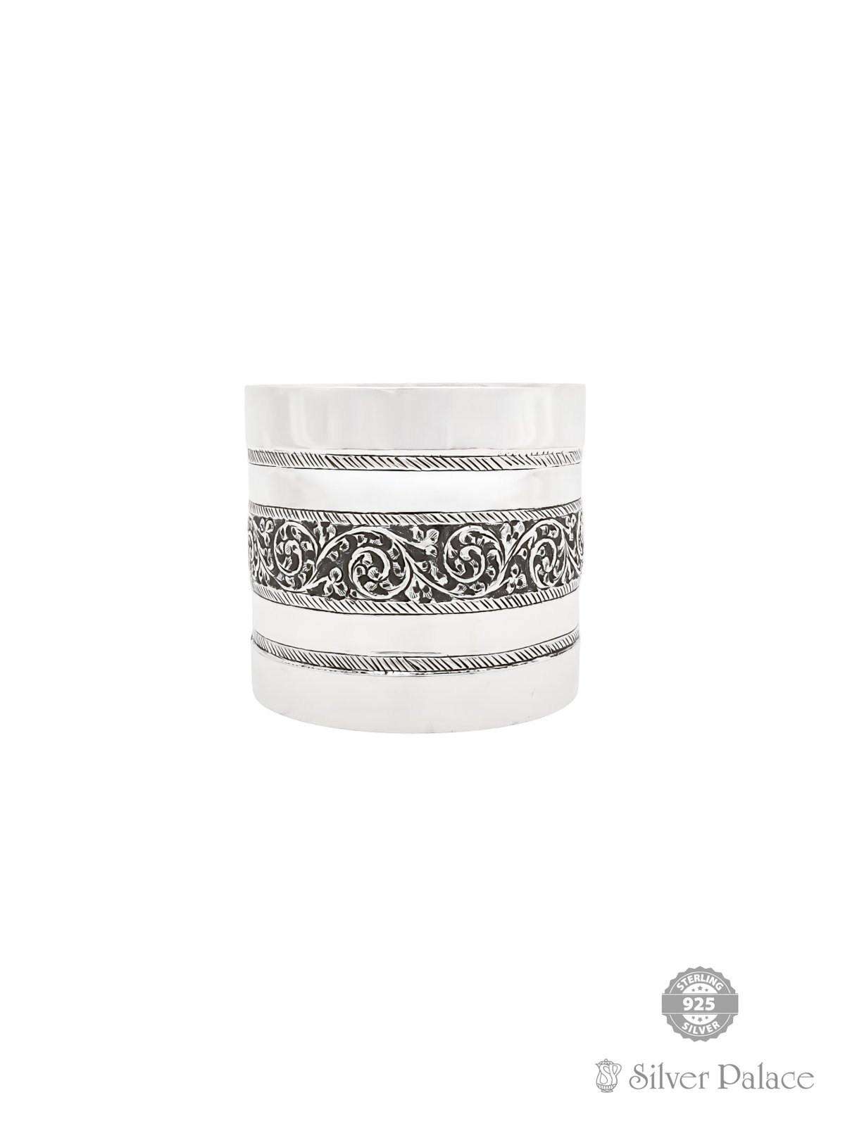 925 OXIDISED SILVER FLORAL DESIGN RICE PADI FOR AUSPICIOUS CEREMONIES