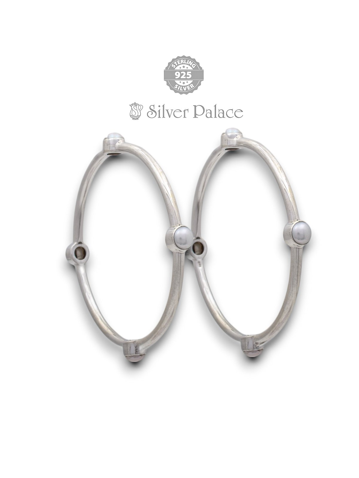 925 OXIDISED SILVER MANNJ COLLECTION PEARL BANGLE FOR WOMEN 