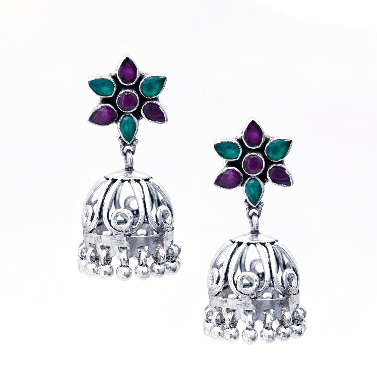 92.5 OXIDIZED SILVER LIGHT WEIGHT JHUMKI FOR YOUR WOMEN